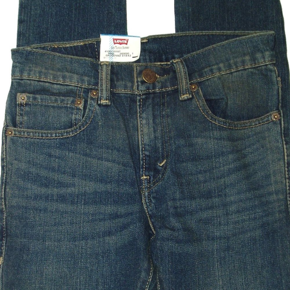 Boys Blue Jeans Super Skinny Fit Levis 510 Youth Pants 12 Regulars 26 x 26 1/2 - Picture 4 of 10